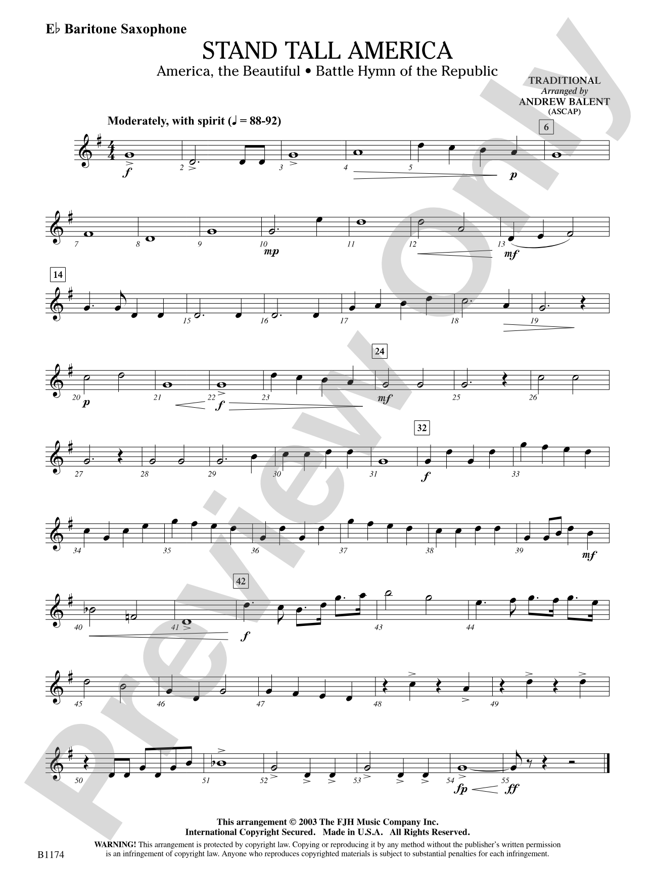 Stand Tall America: E-flat Baritone Saxophone