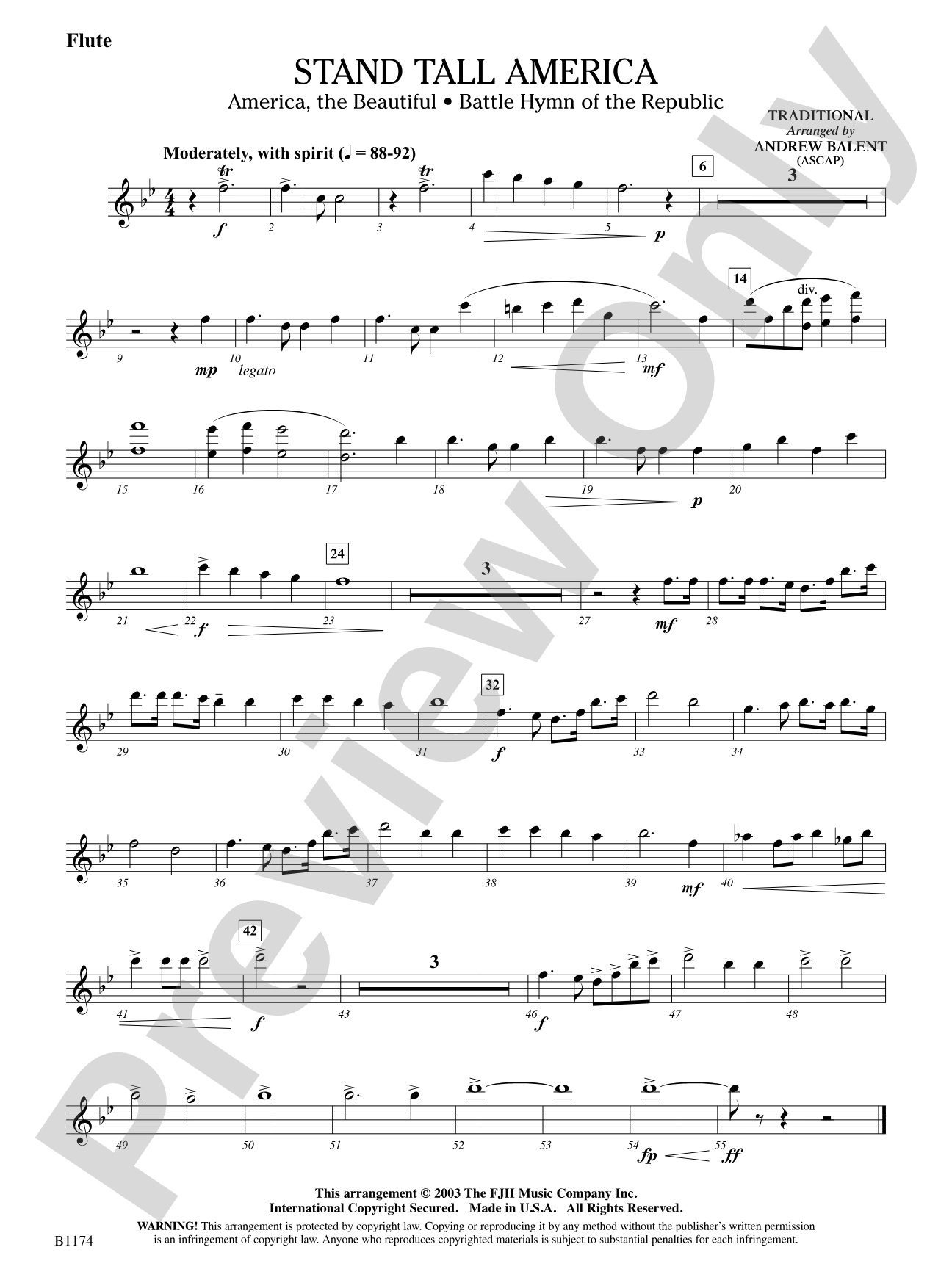 Stand Tall America: Flute