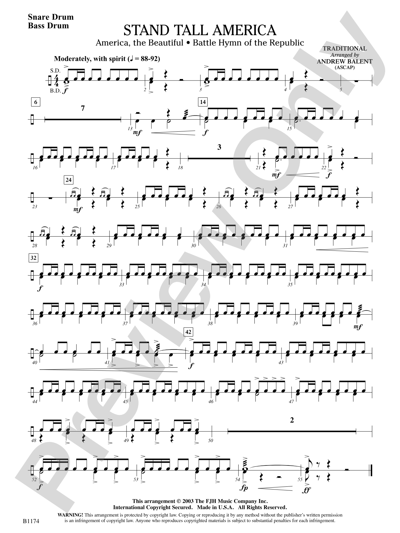 Stand Tall America: Snare Drum/Bass Drum