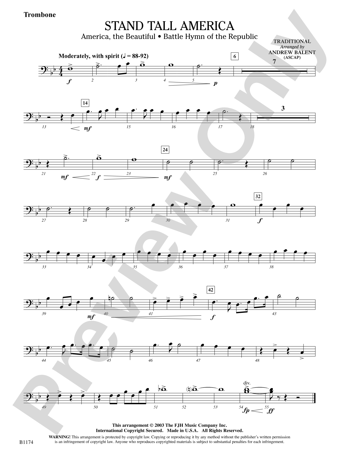 Stand Tall America: Trombone