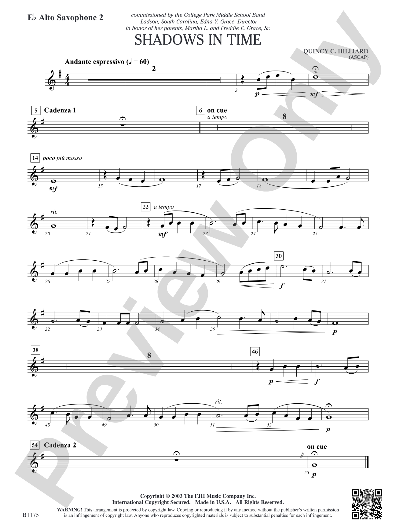Shadows in Time: E-flat Alto Saxophone 2
