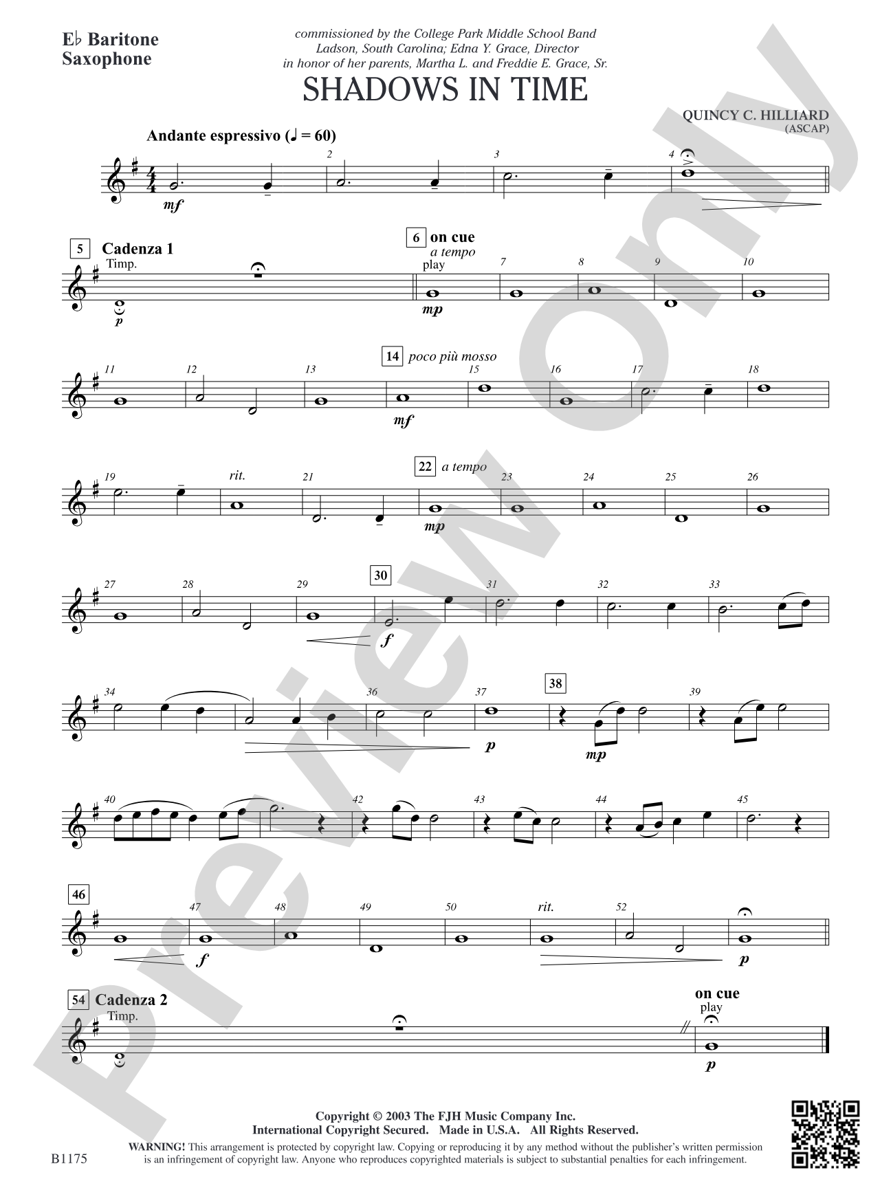 Shadows in Time: E-flat Baritone Saxophone
