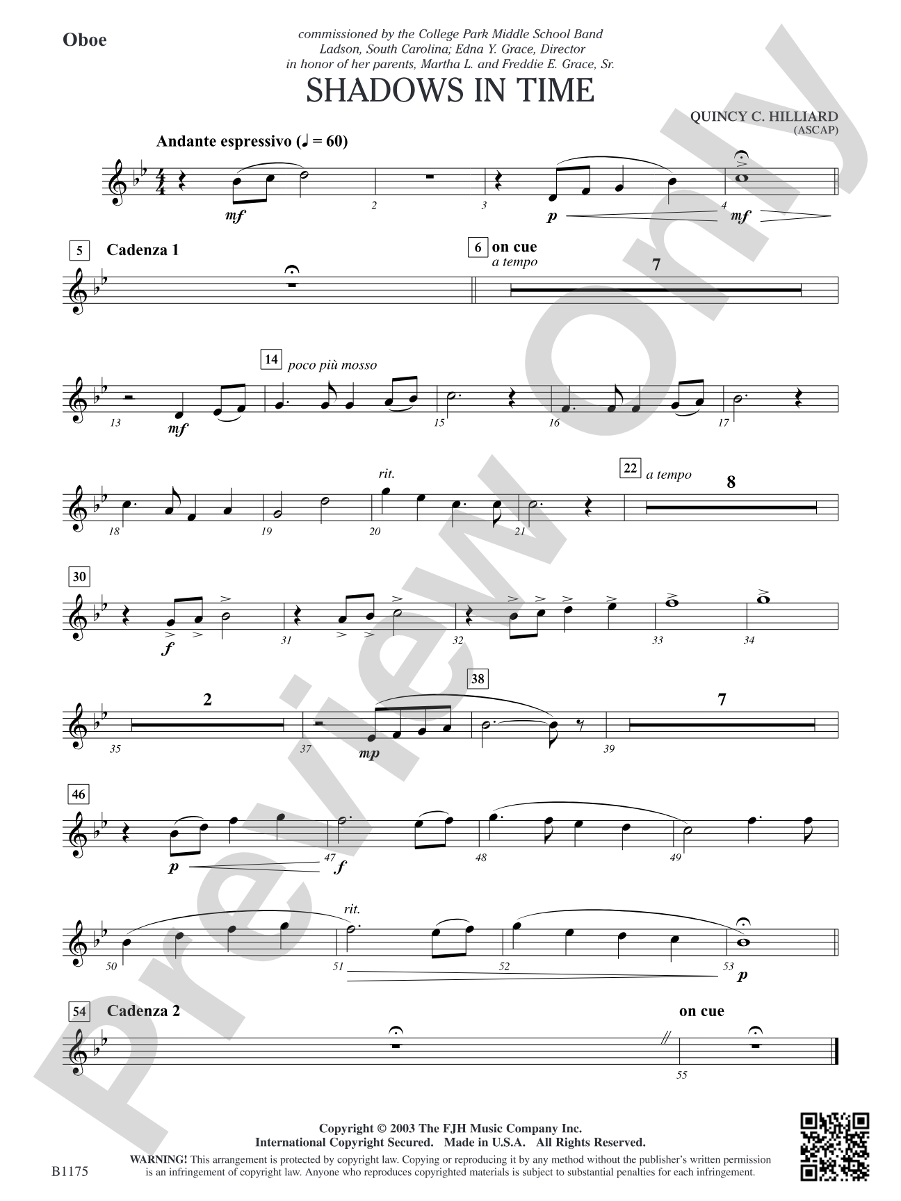 Shadows in Time: Oboe