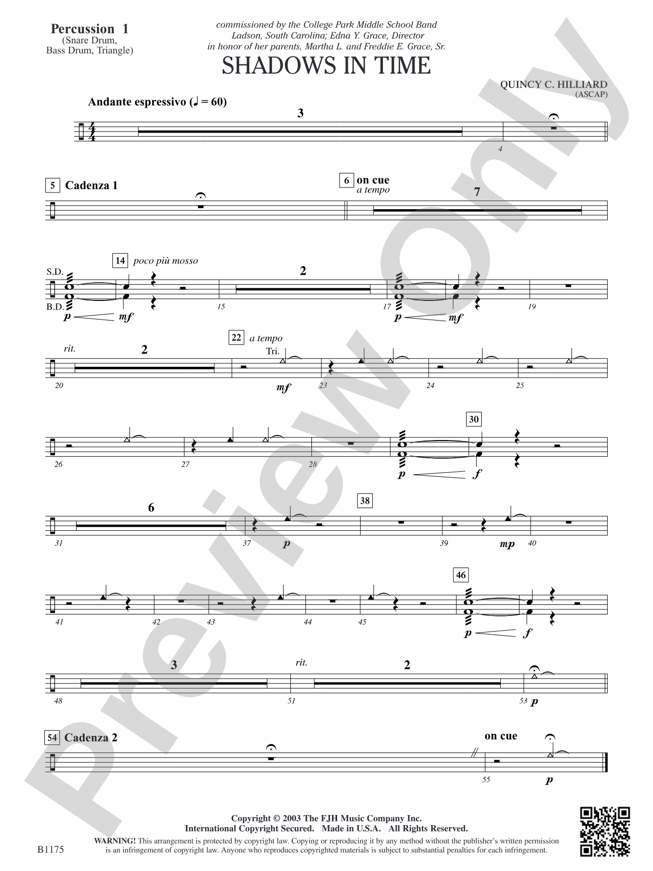 Shadows in Time: Percussion 1