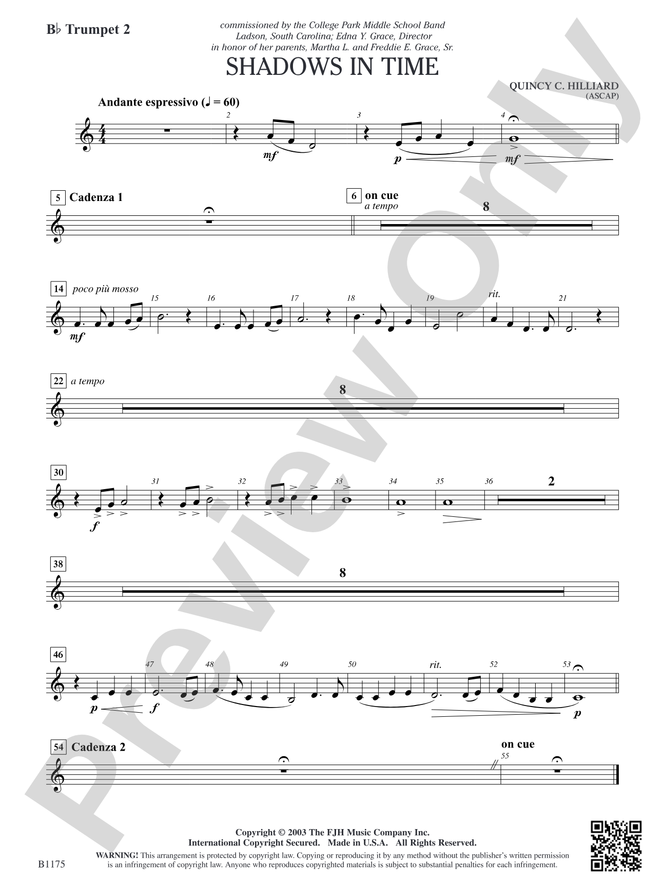Shadows in Time: B-flat Trumpet 2