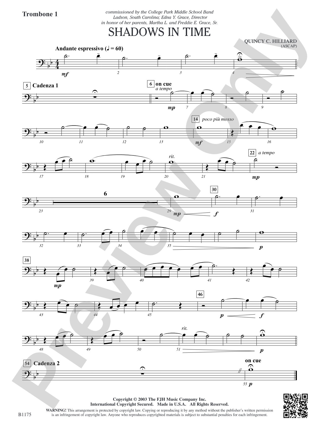 Shadows in Time: Trombone 1
