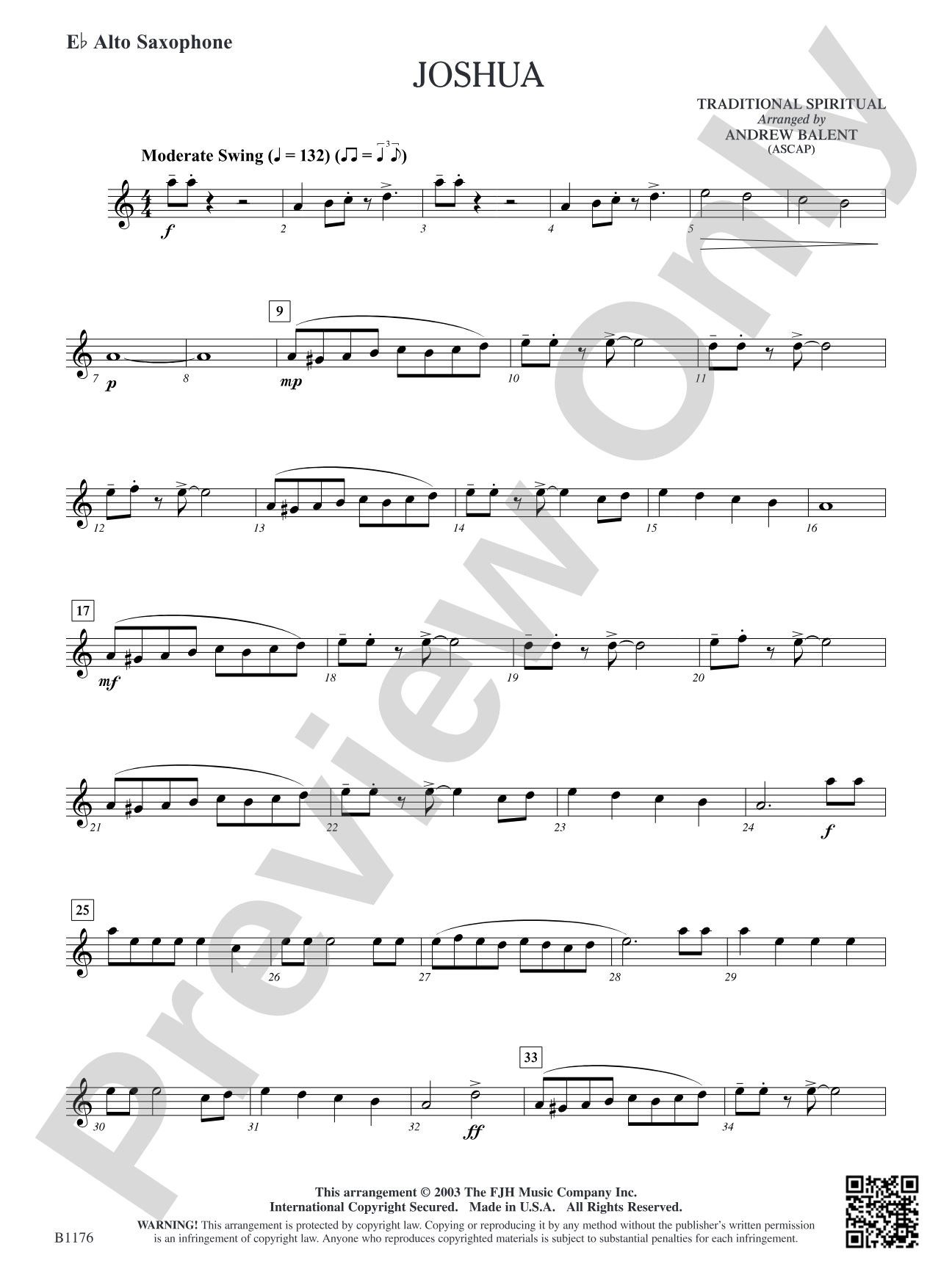 Joshua: E-flat Alto Saxophone
