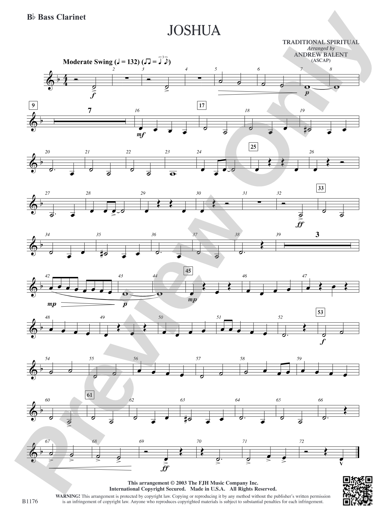 Joshua: B-flat Bass Clarinet