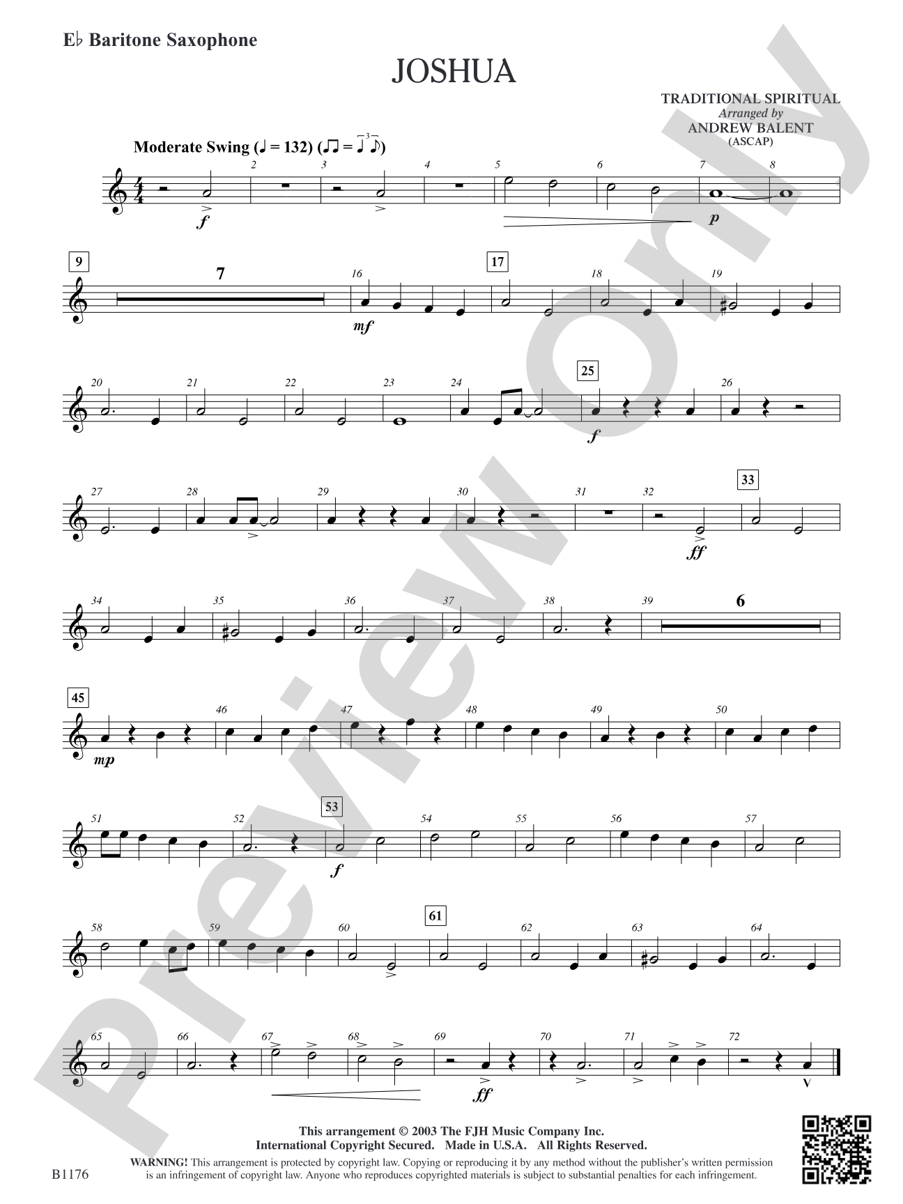 Joshua: E-flat Baritone Saxophone