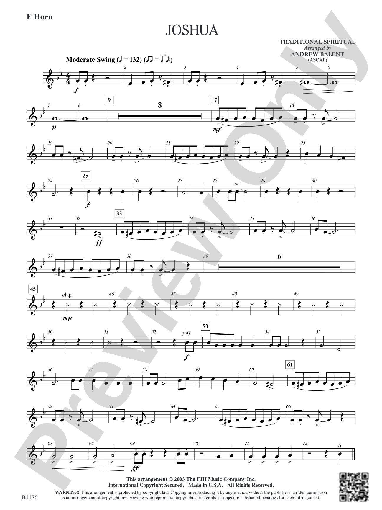 Joshua: F Horn
