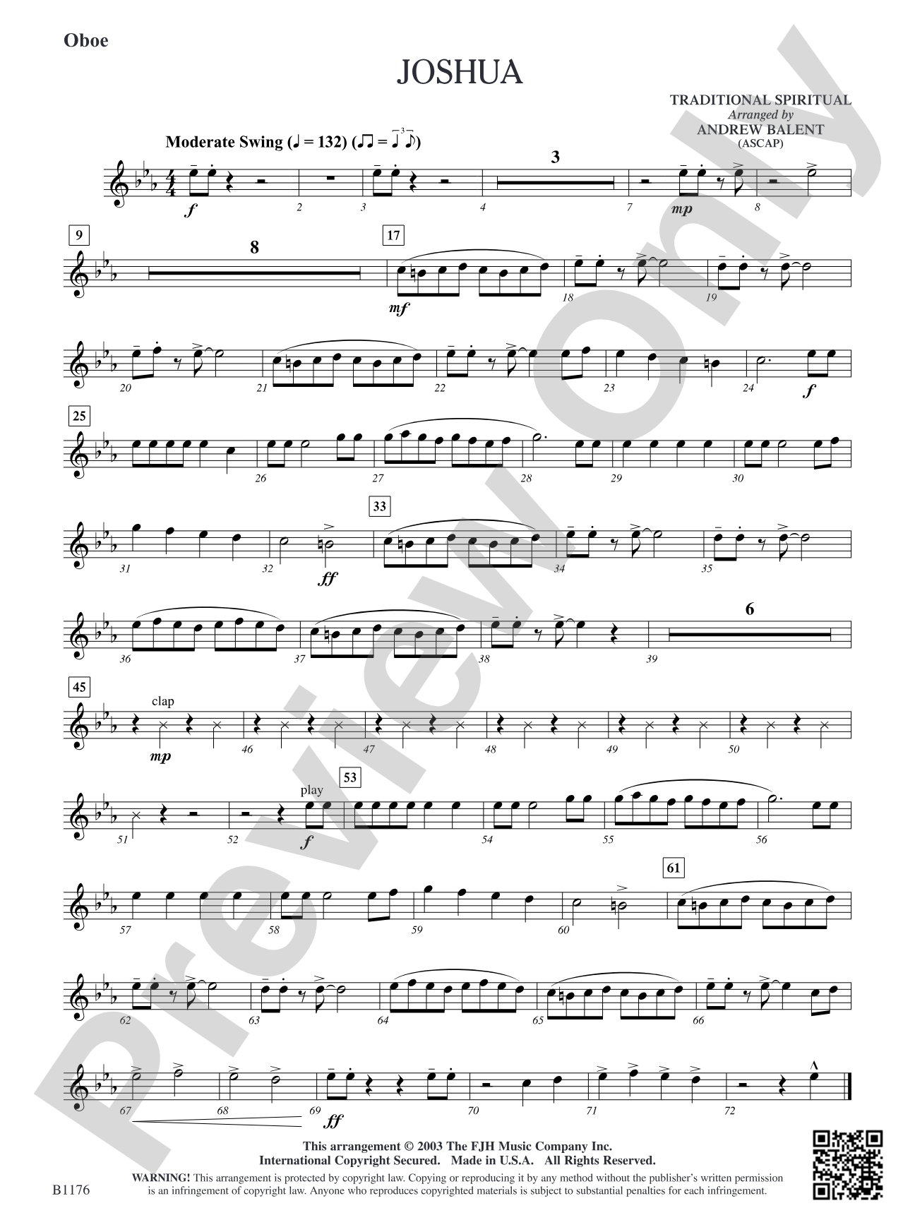 Joshua: Oboe
