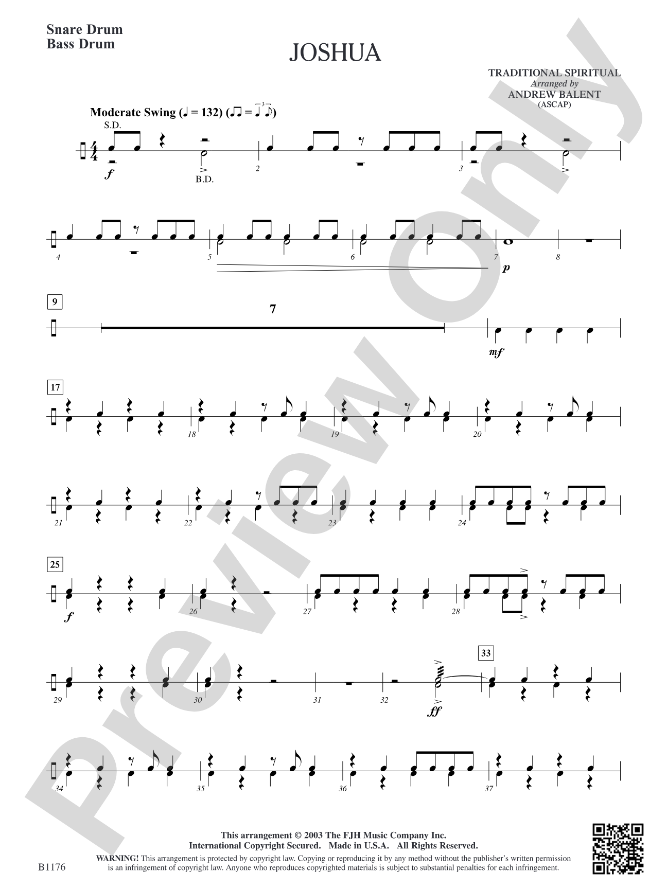 Joshua: Snare Drum/Bass Drum