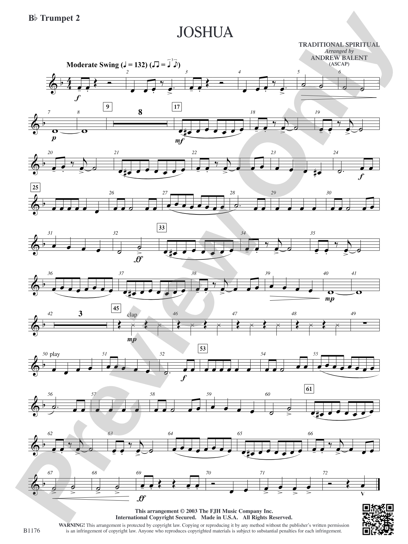 Joshua: B-flat Trumpet 2