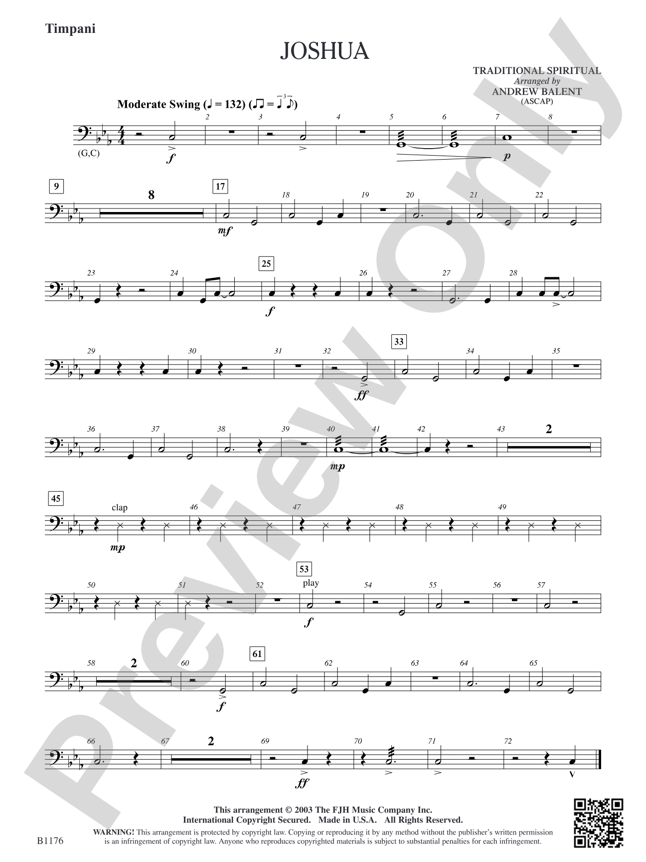 Joshua: Timpani