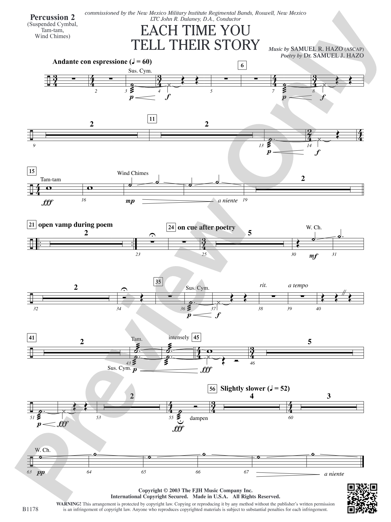 Each Time You Tell Their Story: Percussion 2