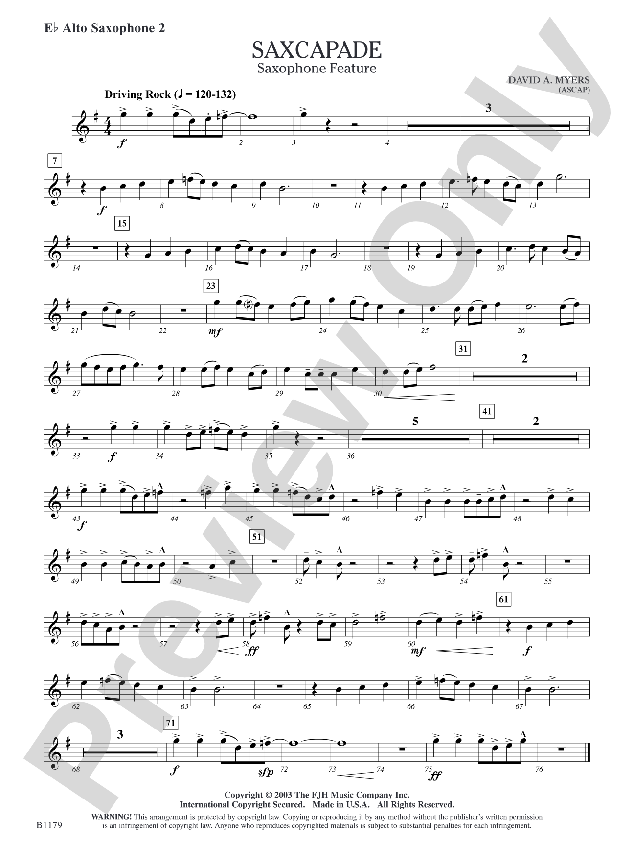 Saxcapade: E-flat Alto Saxophone 2