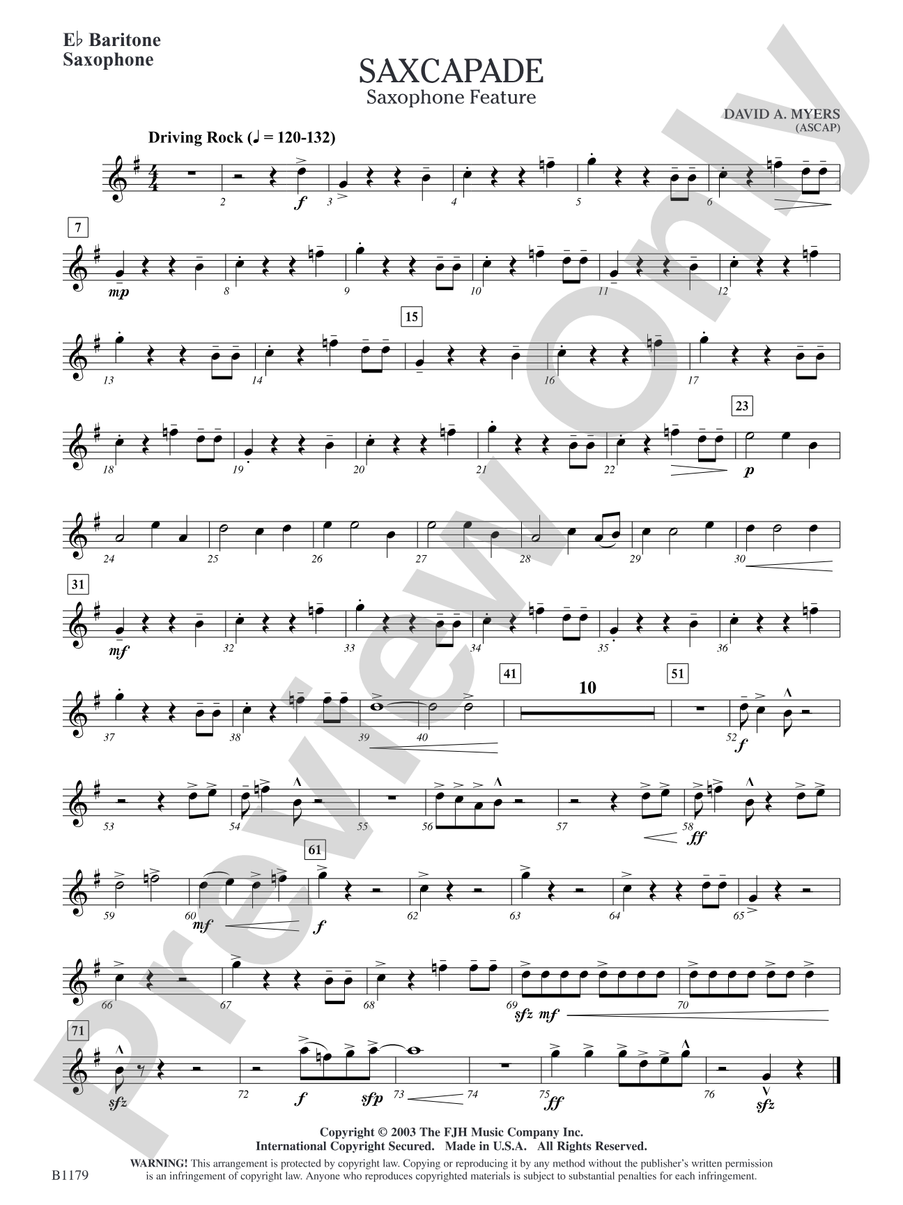 Saxcapade: E-flat Baritone Saxophone