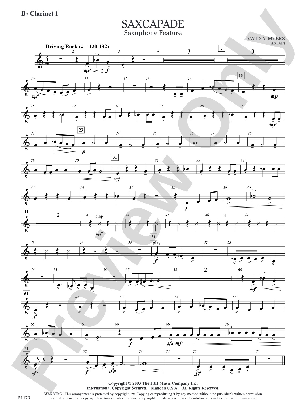 Saxcapade: B-flat Clarinet 1