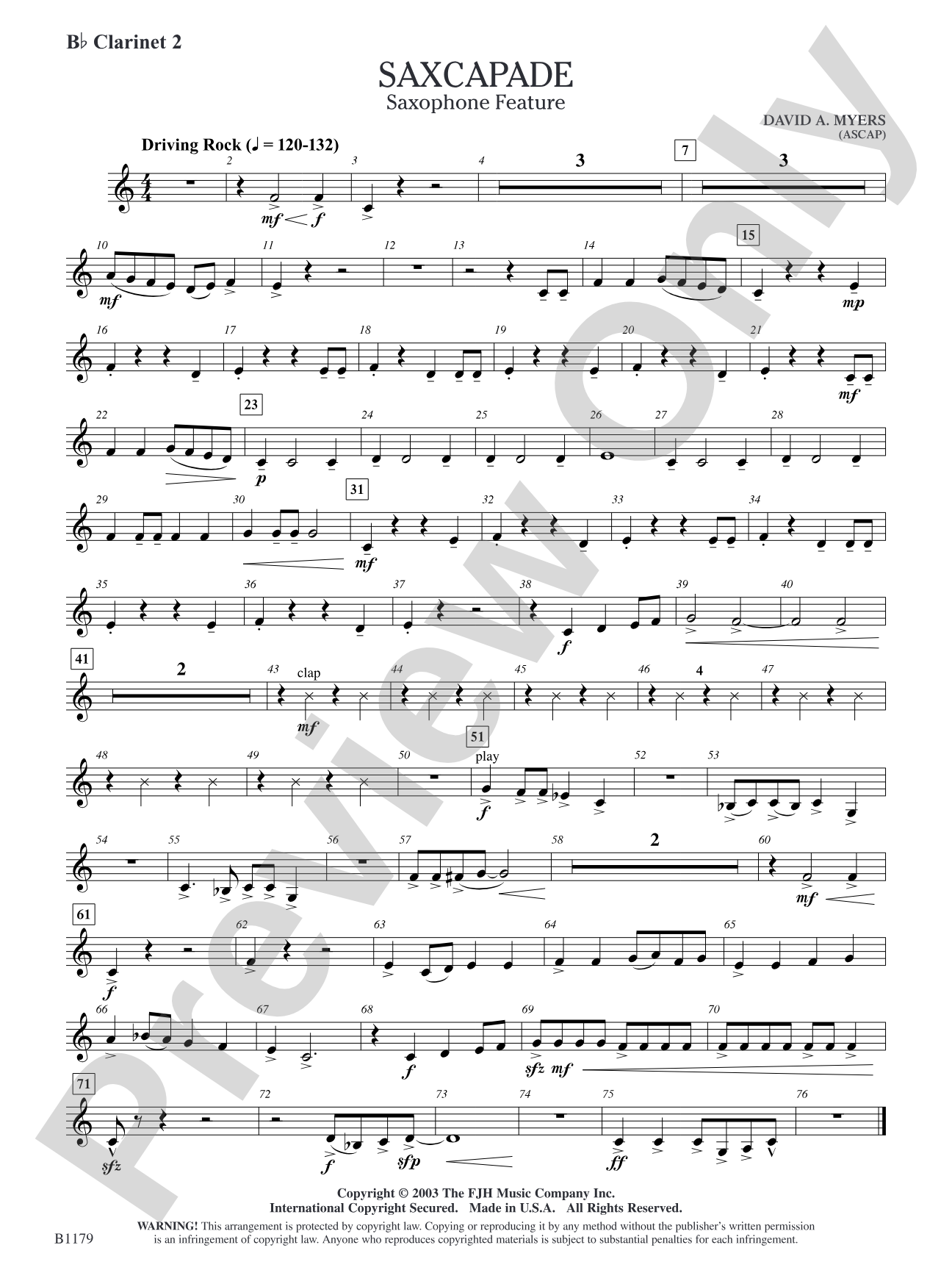 Saxcapade: B-flat Clarinet 2