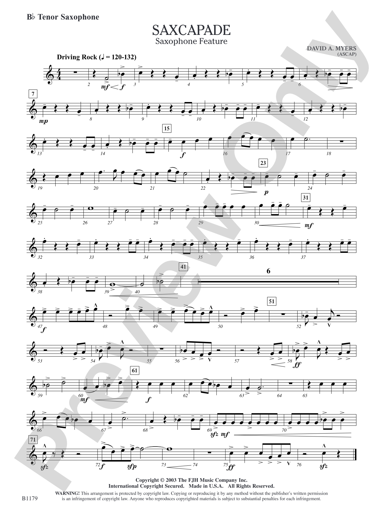 Saxcapade: B-flat Tenor Saxophone