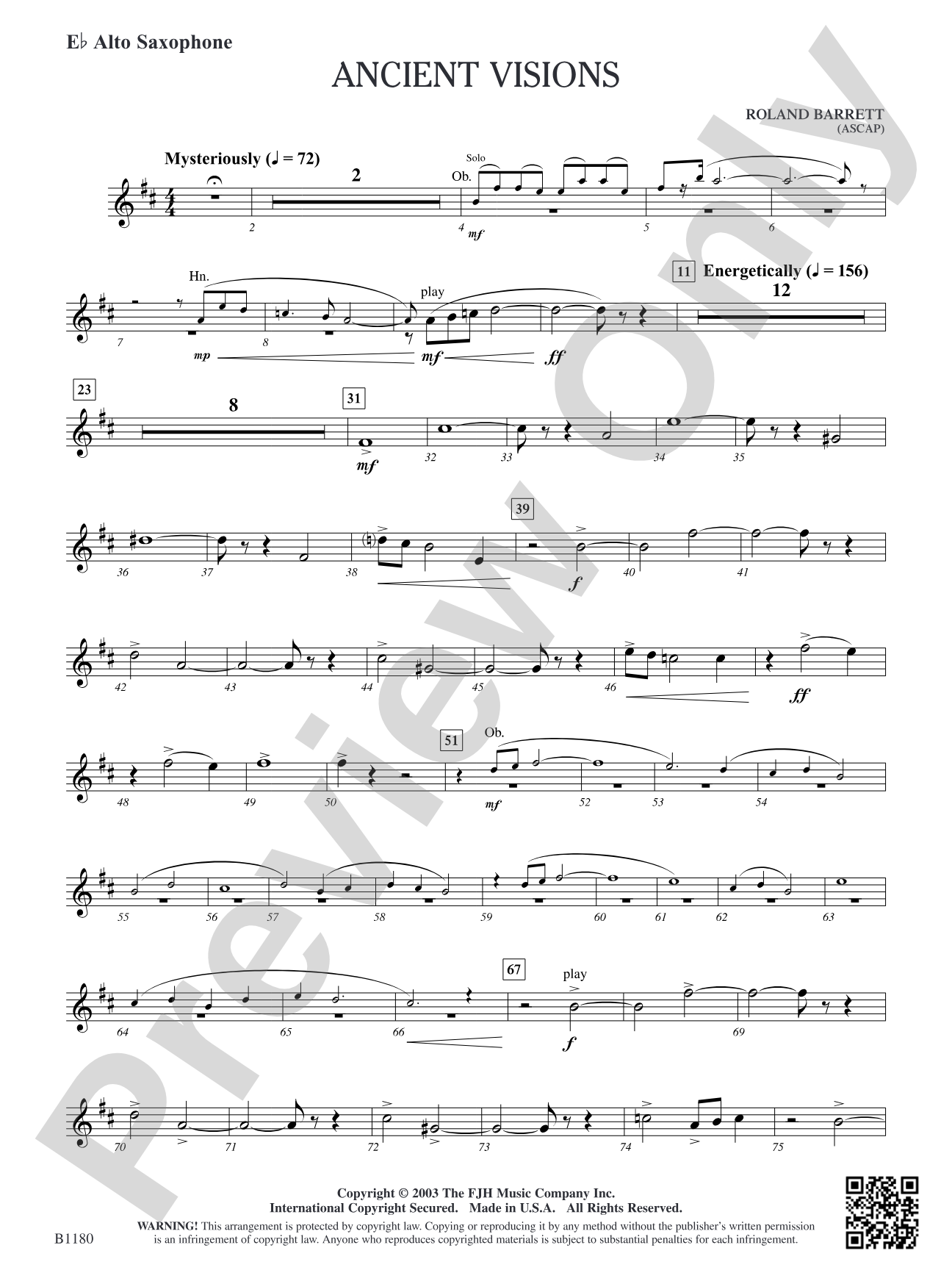 Ancient Visions: E-flat Alto Saxophone