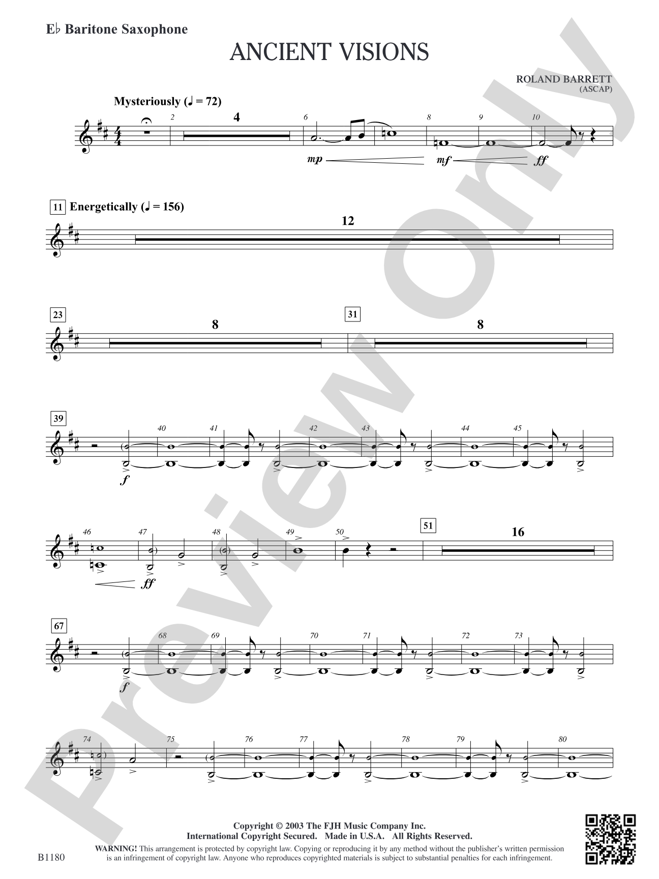 Ancient Visions: E-flat Baritone Saxophone