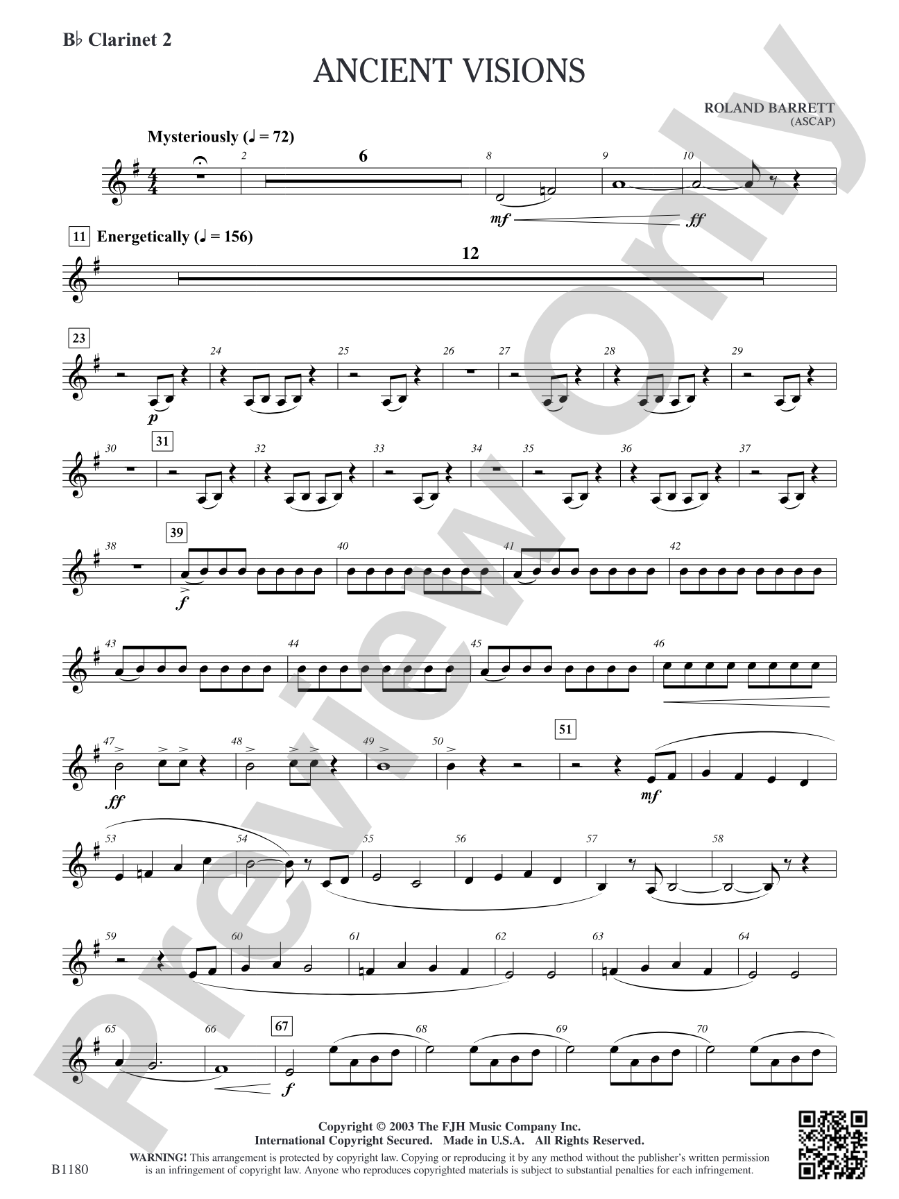 Ancient Visions: B-flat Clarinet 2