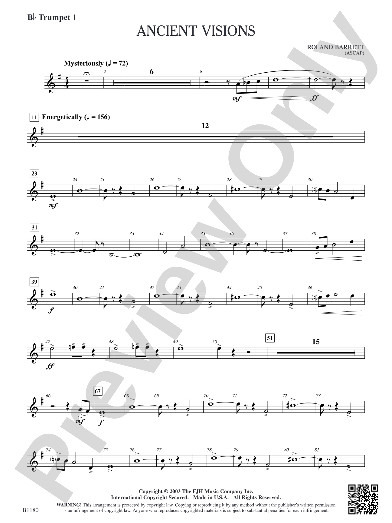 Ancient Visions: B-flat Trumpet 1