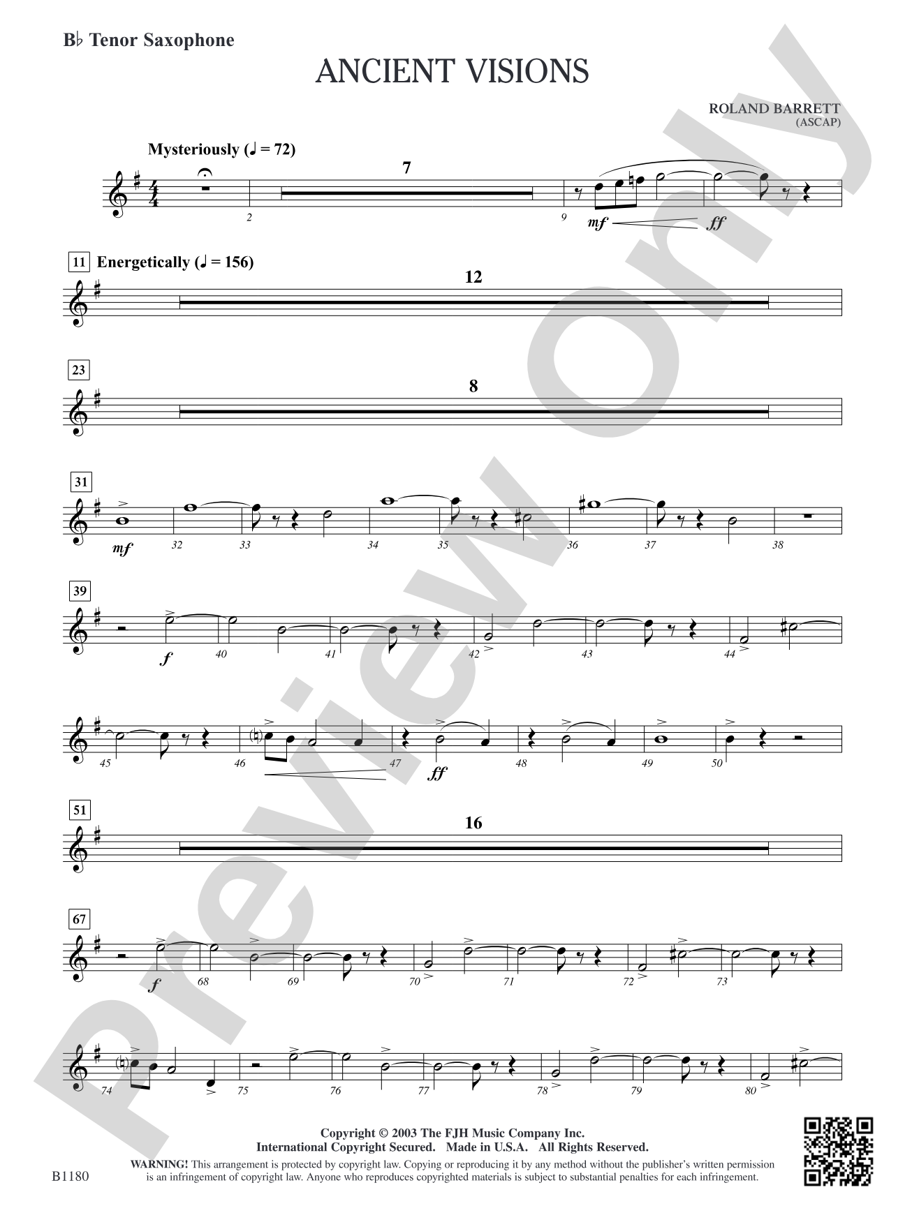 Ancient Visions: B-flat Tenor Saxophone