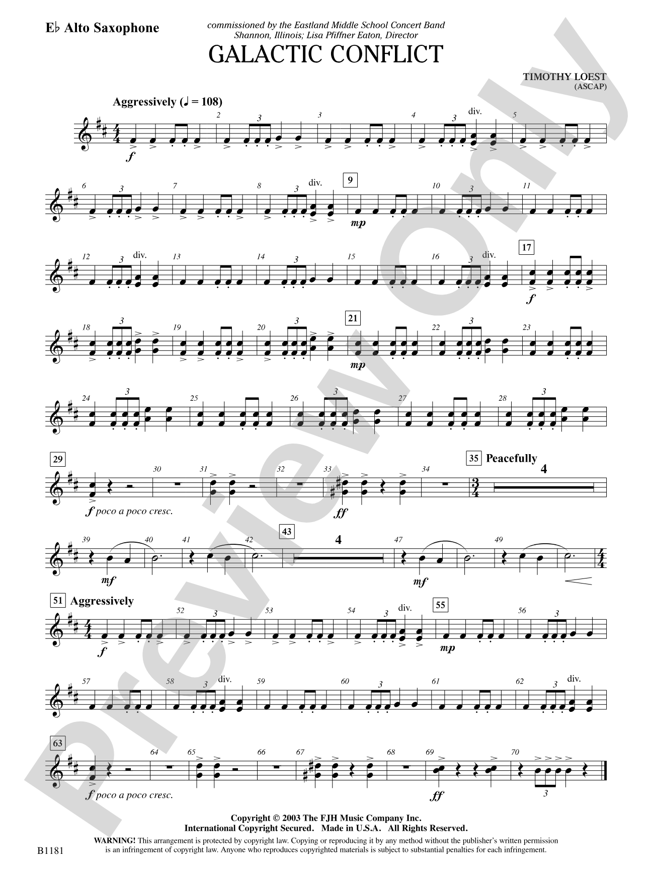 Galactic Conflict: E-flat Alto Saxophone