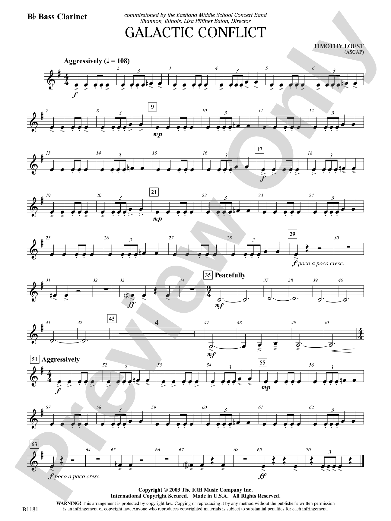 Galactic Conflict: B-flat Bass Clarinet