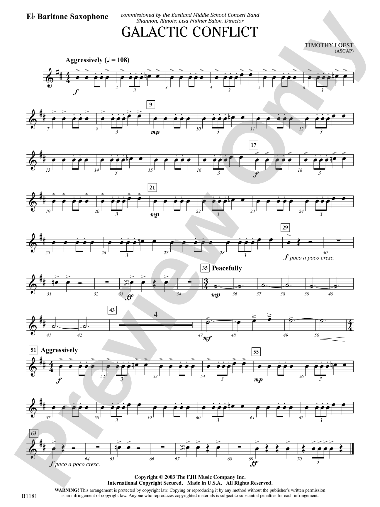 Galactic Conflict: E-flat Baritone Saxophone