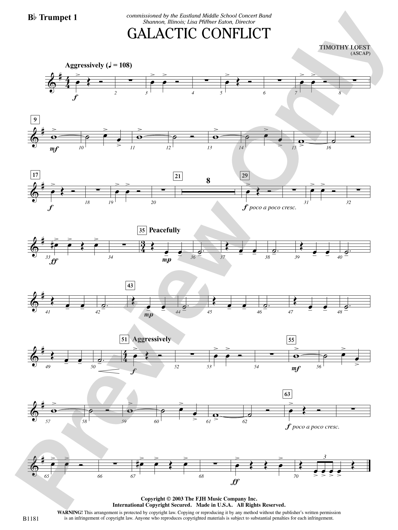 Galactic Conflict: B-flat Trumpet 1