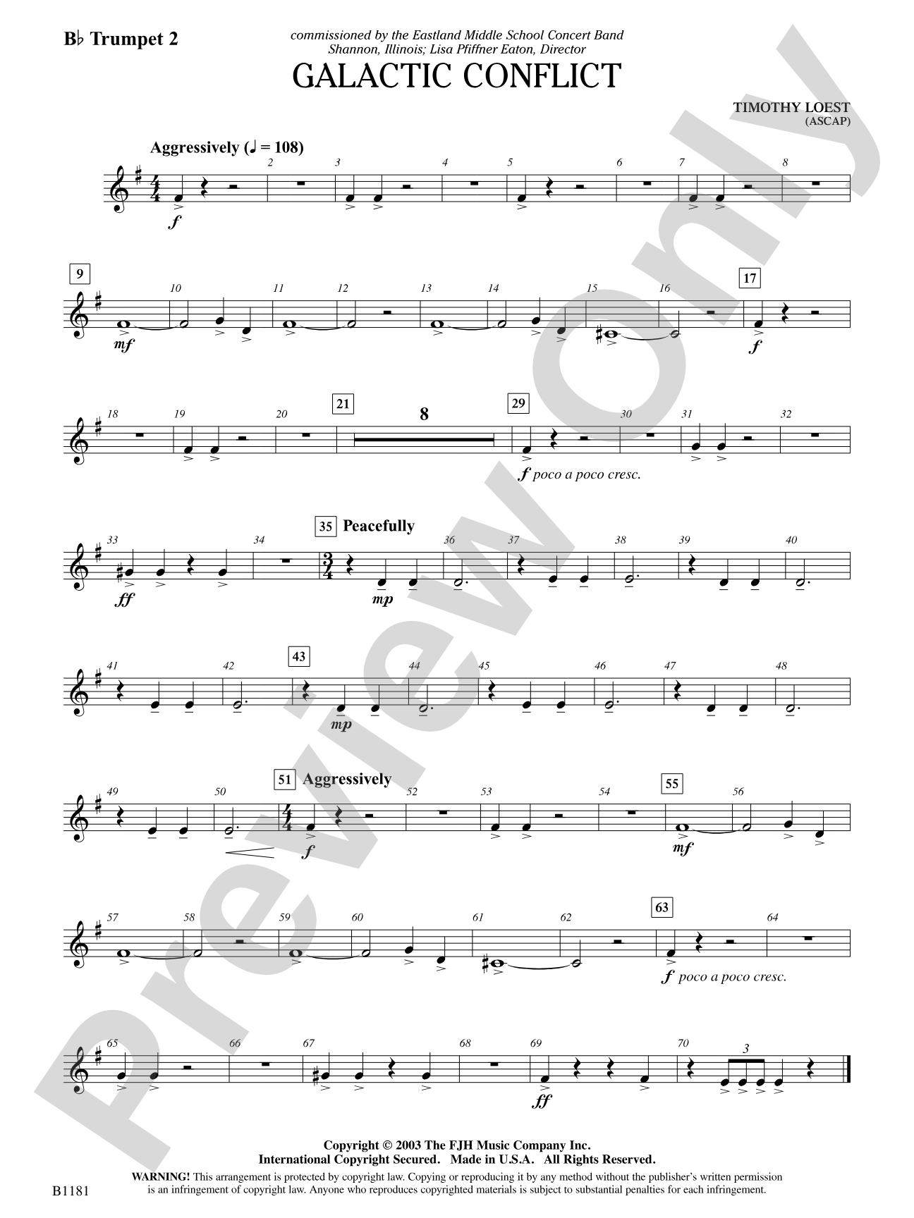 Galactic Conflict: B-flat Trumpet 2