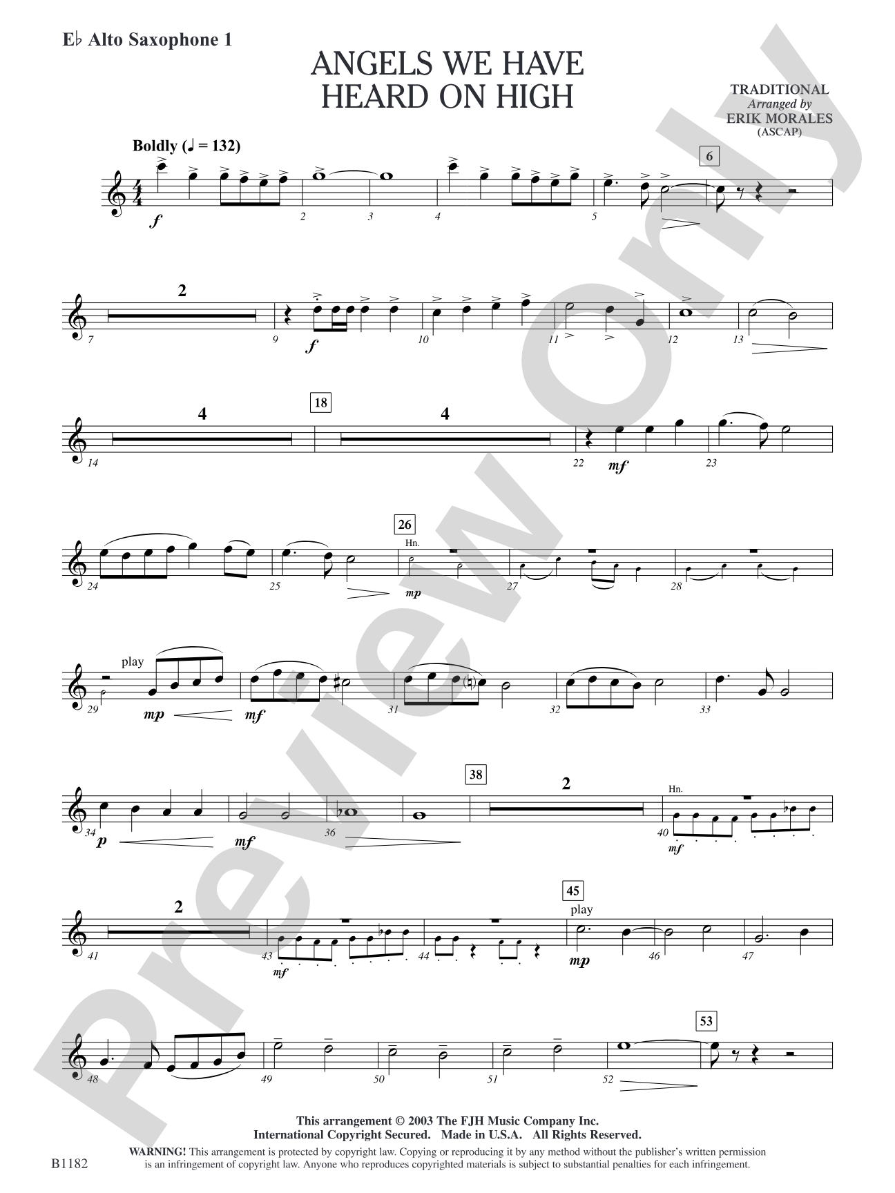 Angels We Have Heard on High: E-flat Alto Saxophone 1