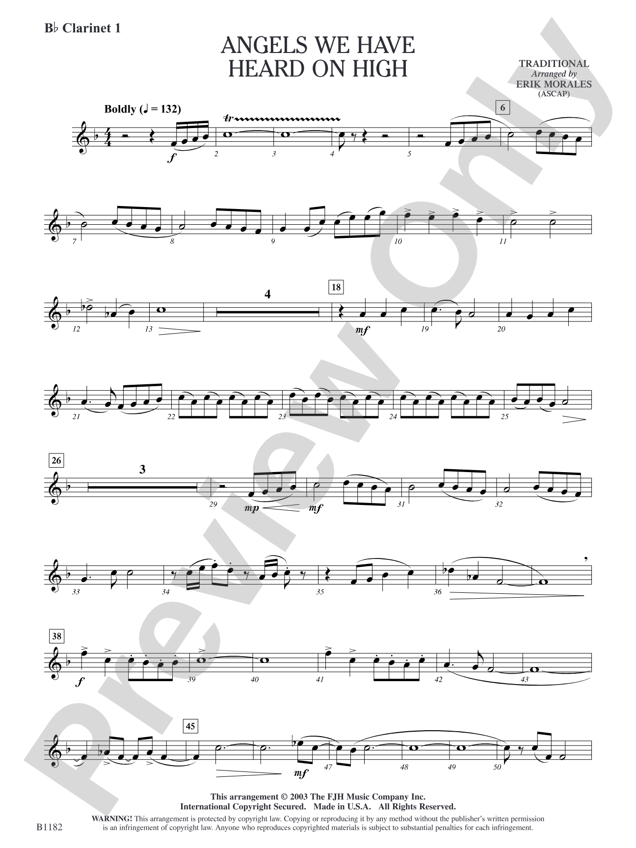 Angels We Have Heard on High: B-flat Clarinet 1