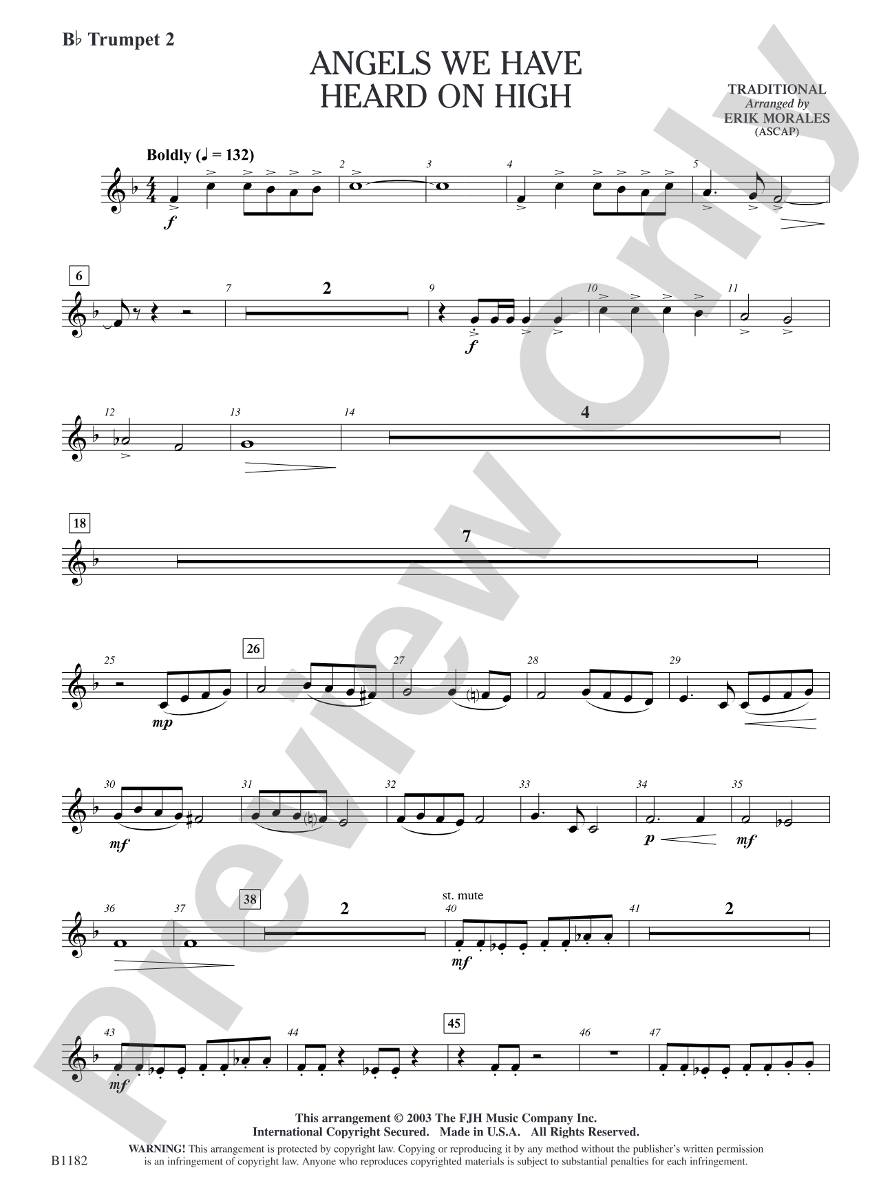 Angels We Have Heard on High: B-flat Trumpet 2