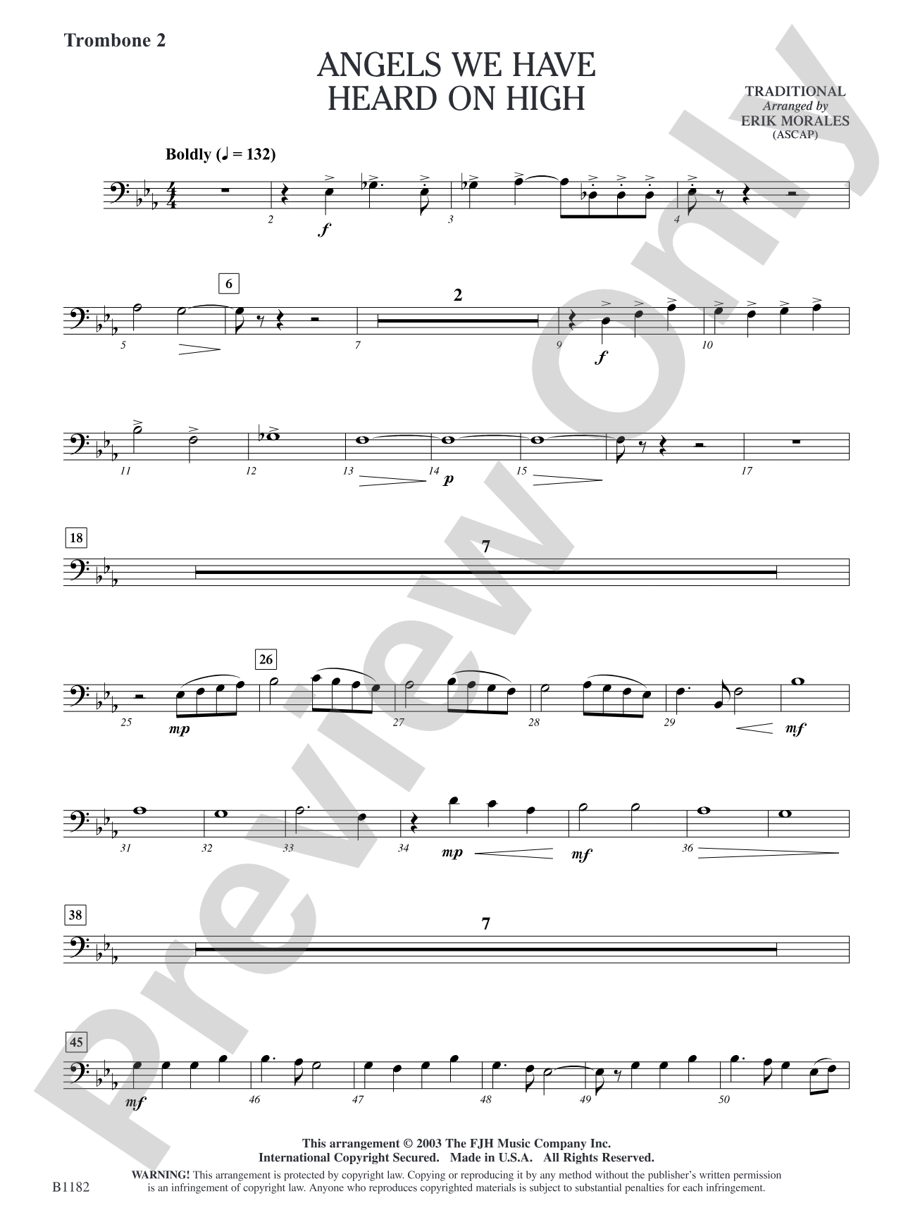 Angels We Have Heard on High: Trombone 2