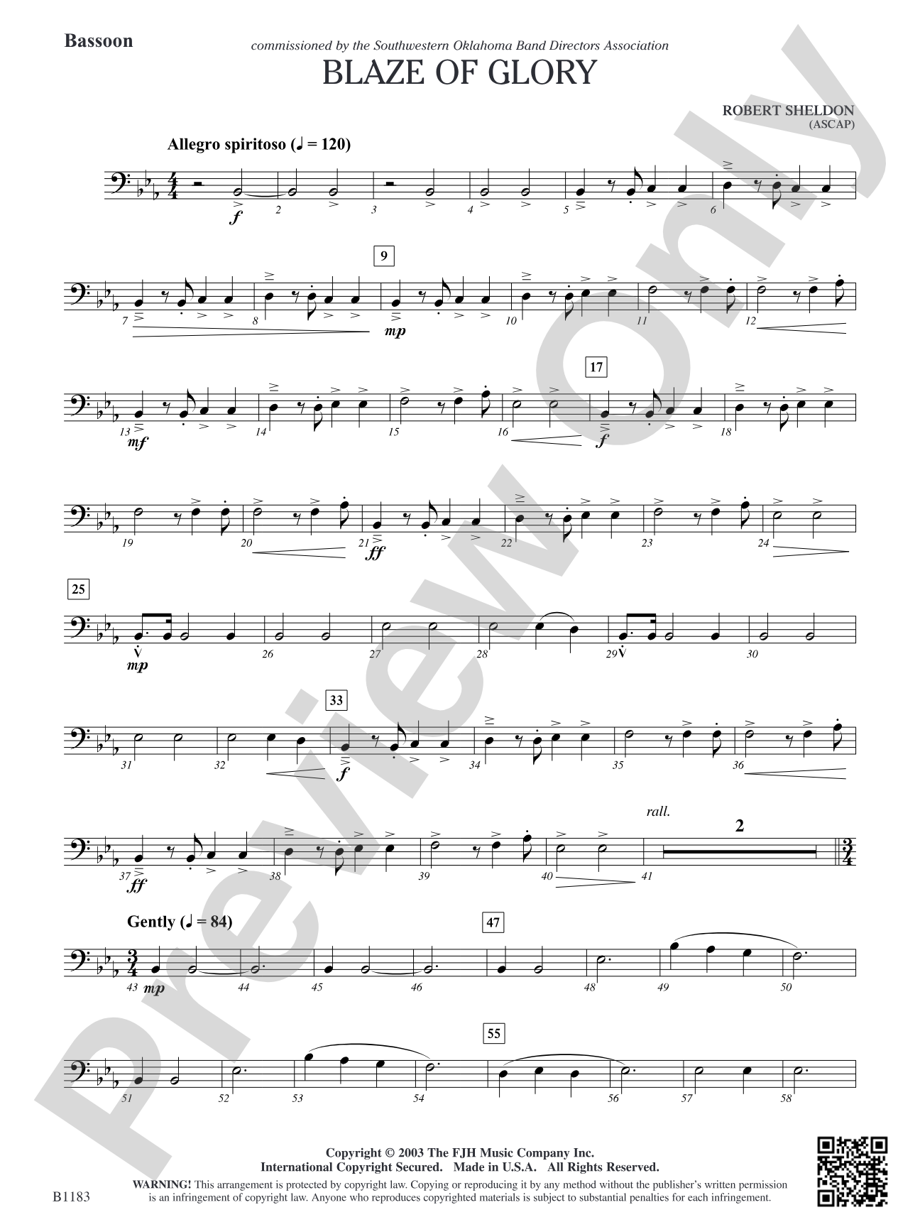 Blaze of Glory: Bassoon