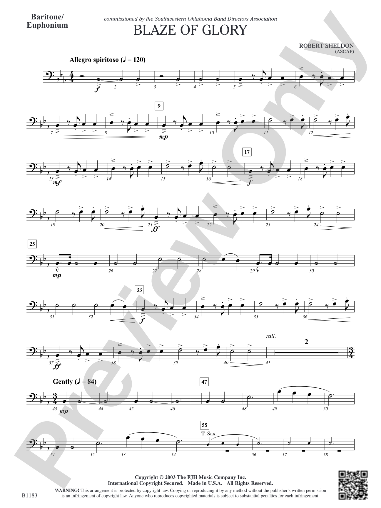 Blaze of Glory: Baritone/Euphonium