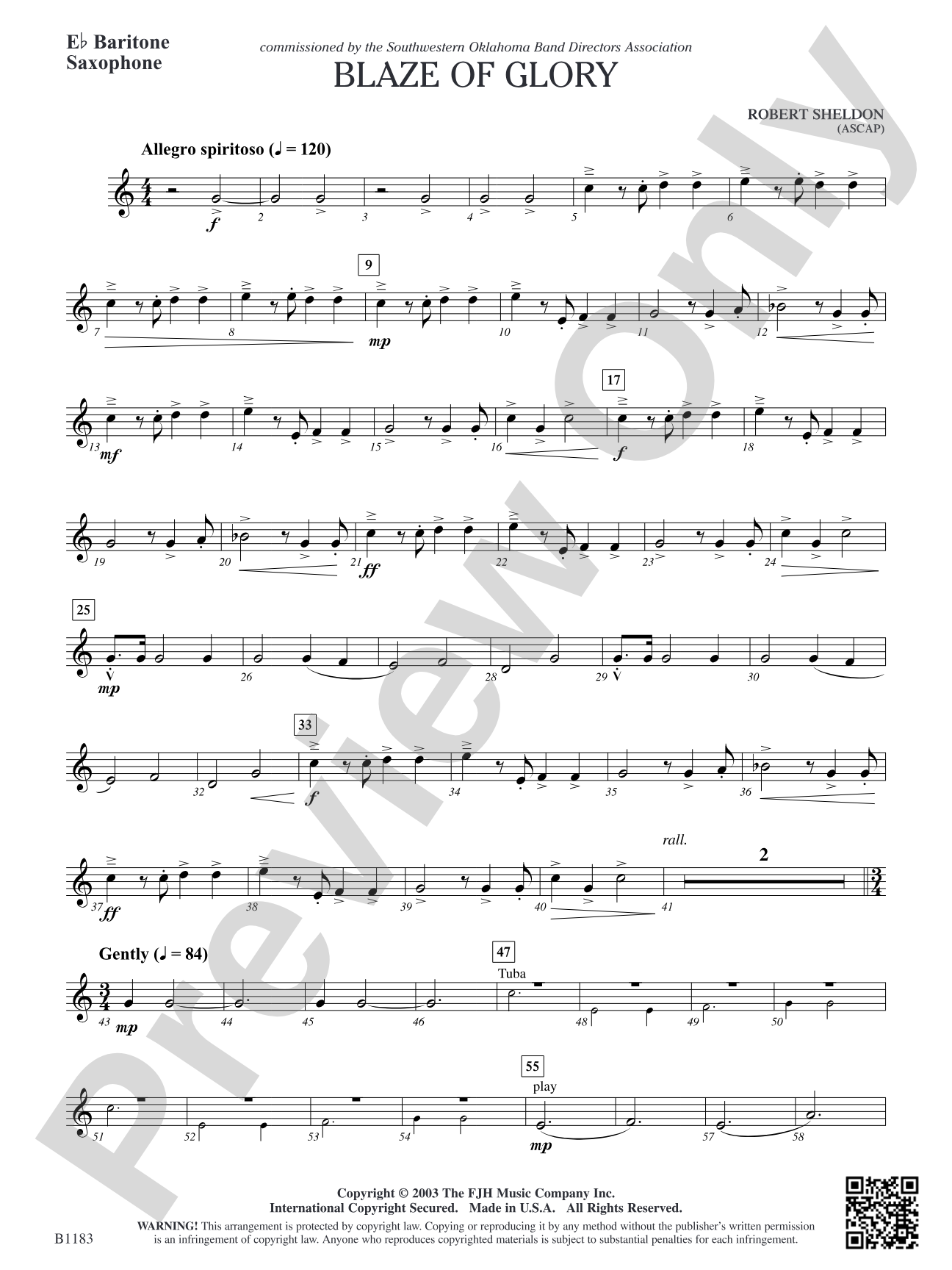 Blaze of Glory: E-flat Baritone Saxophone