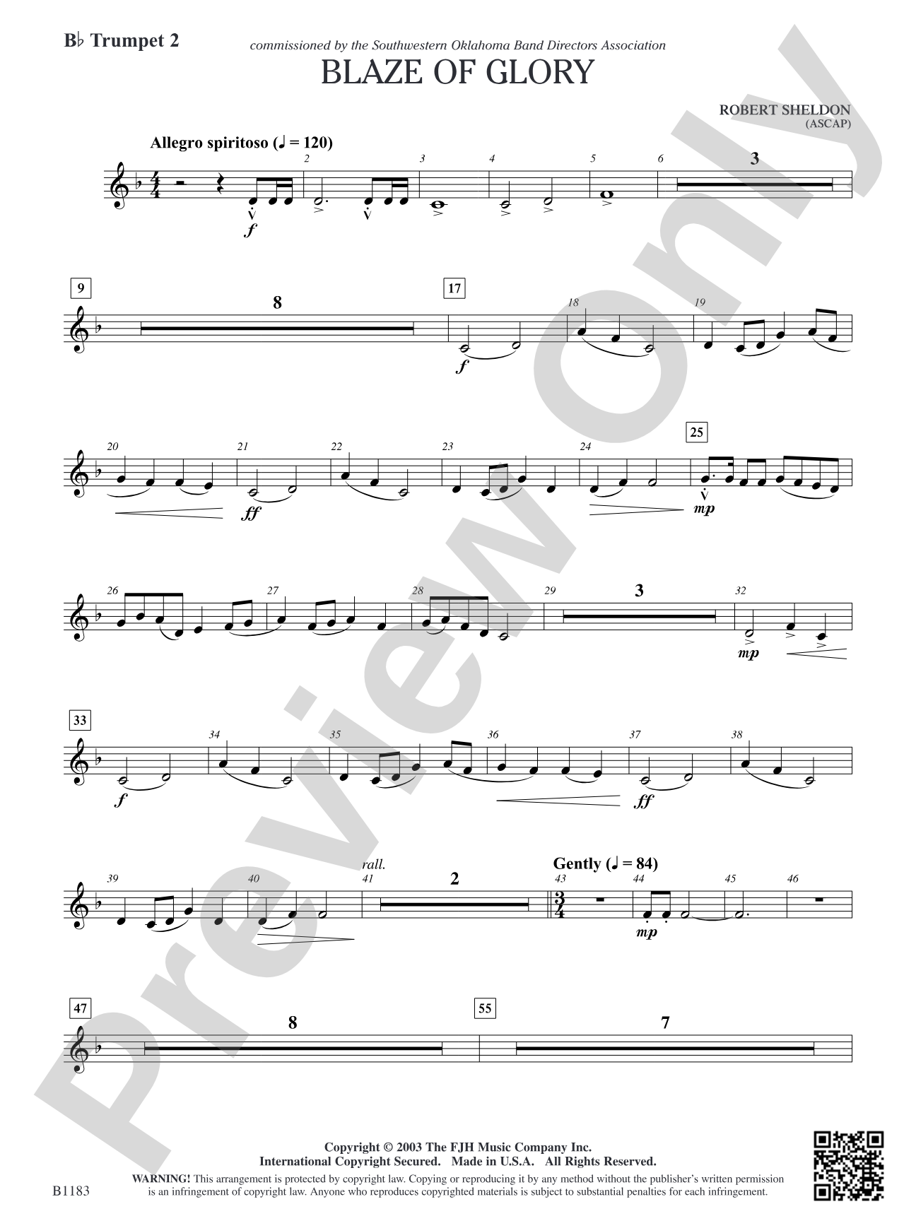 Blaze of Glory: B-flat Trumpet 2