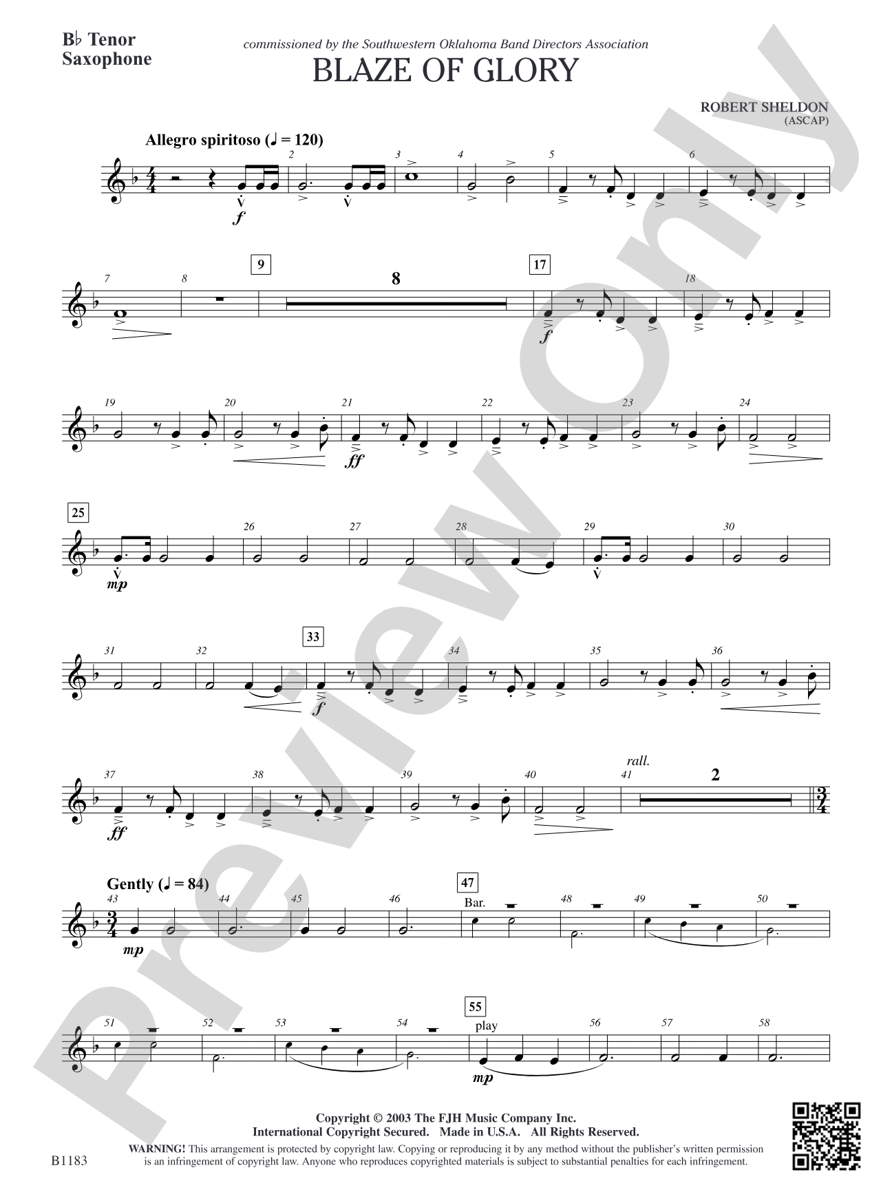 Blaze of Glory: B-flat Tenor Saxophone