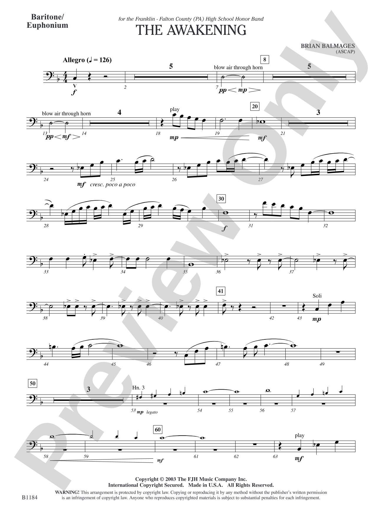 The Awakening: Baritone/Euphonium