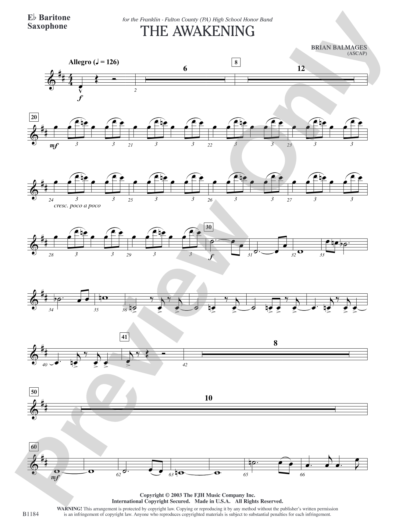 The Awakening: E-flat Baritone Saxophone