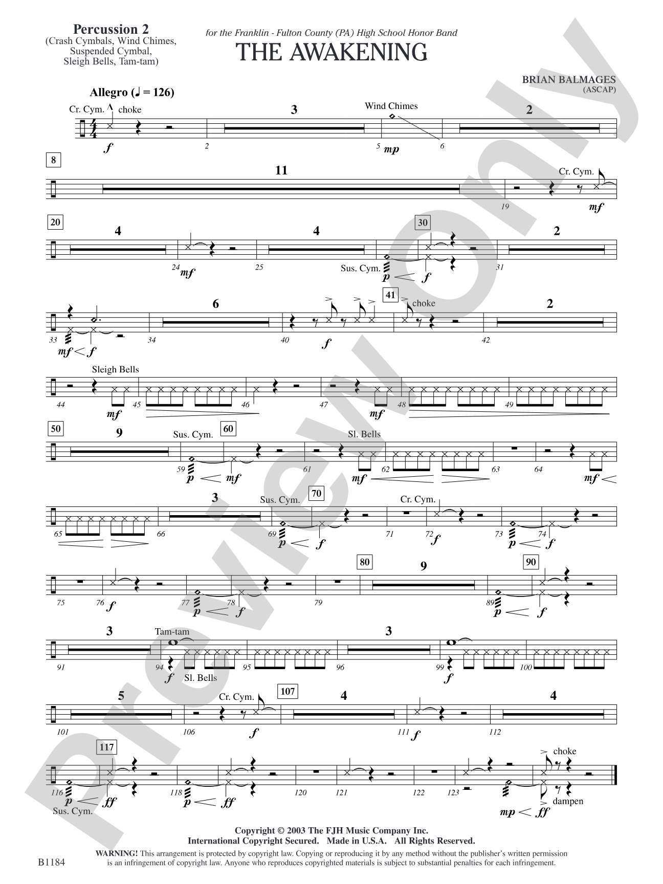The Awakening: Percussion 2