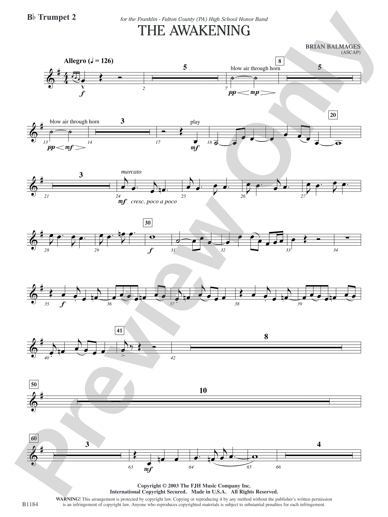The Awakening: B-flat Trumpet 2