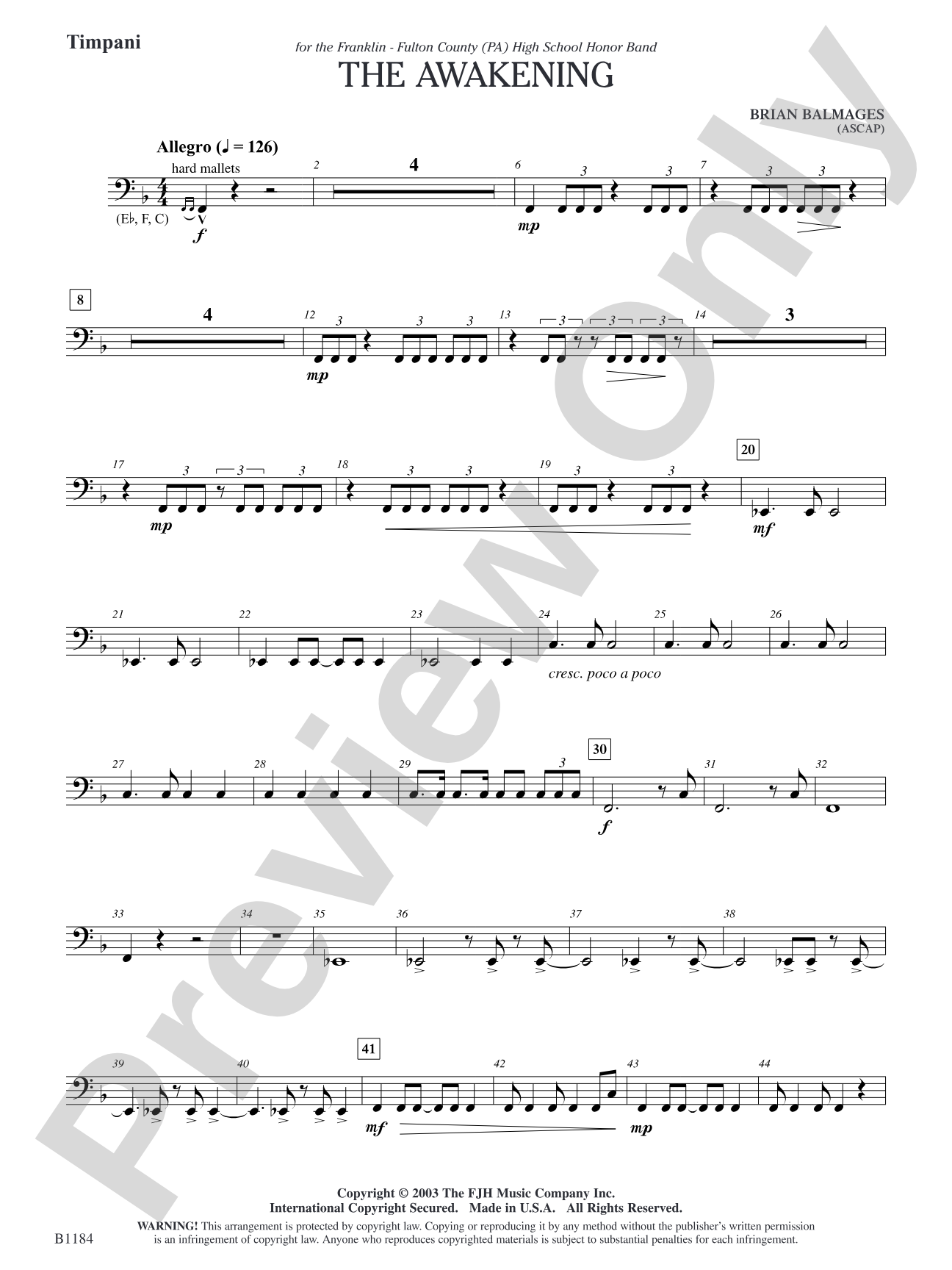 The Awakening: Timpani