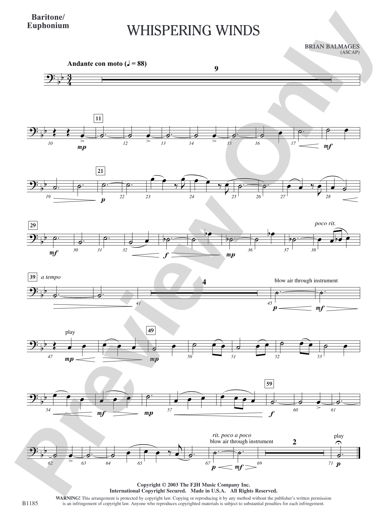 Whispering Winds: Baritone/Euphonium