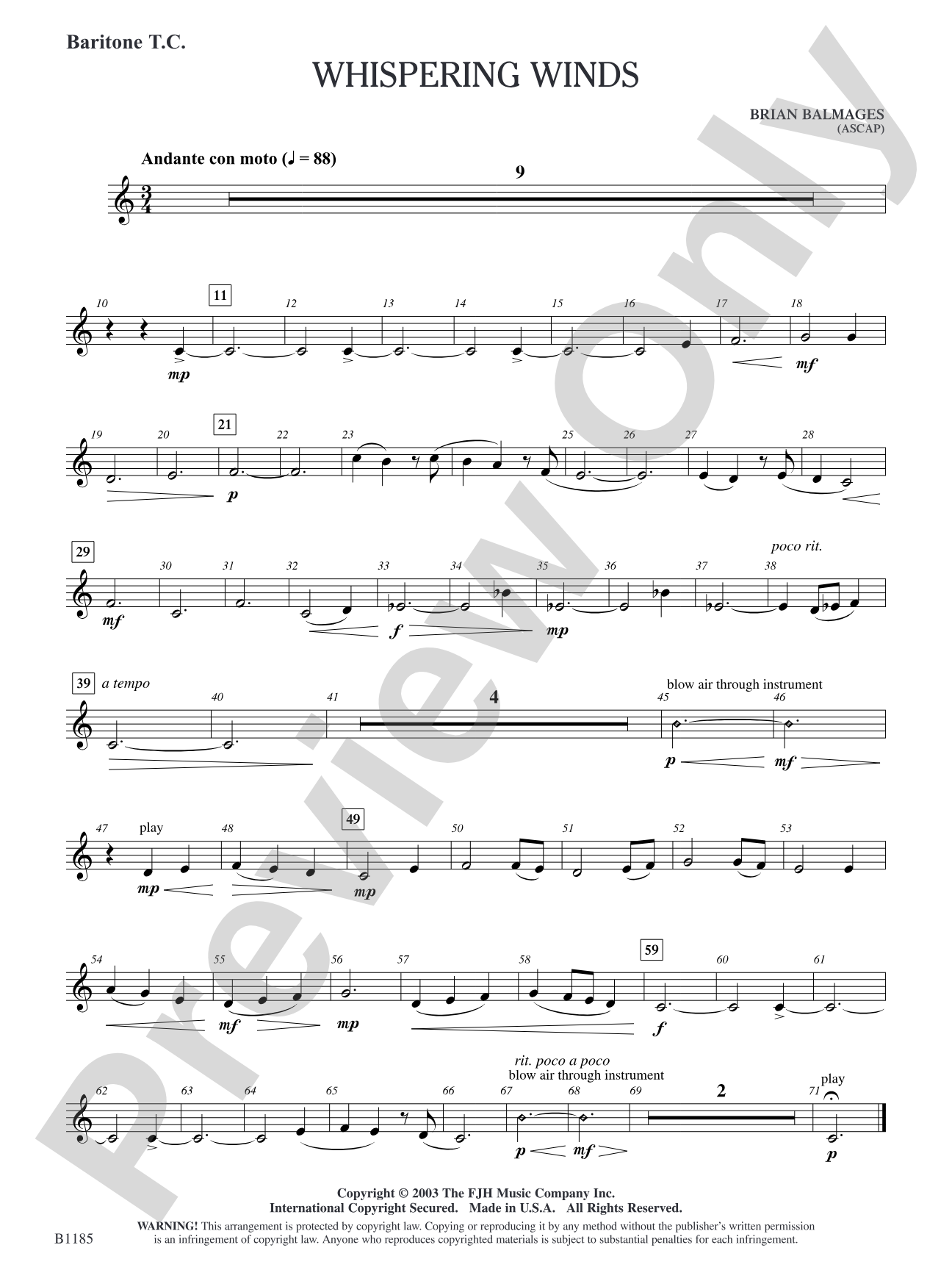 Whispering Winds: Baritone T.C.